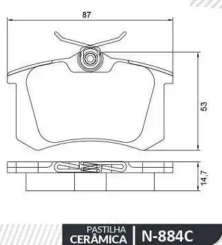 PASTILHA FREIO TRASEIRA GOLF 1.6 8V 2001 A 2014 CERAMICA