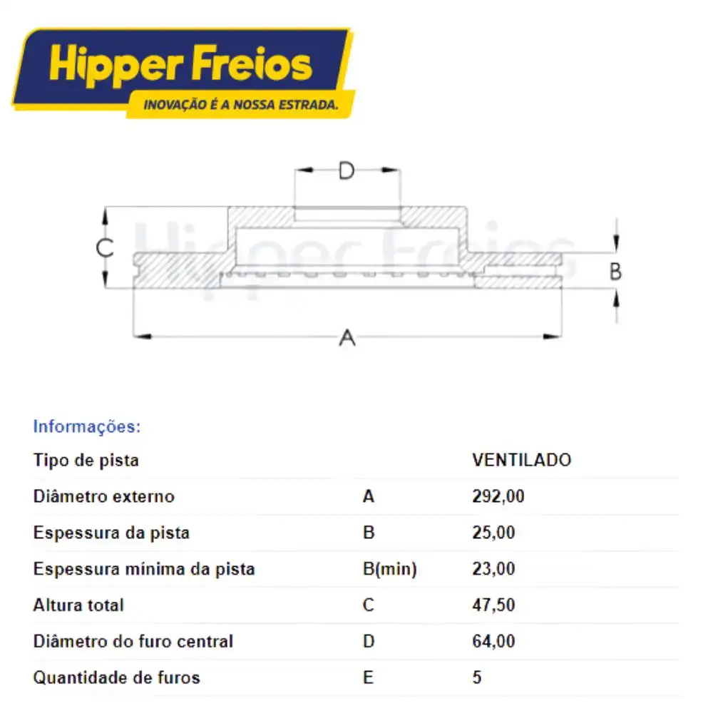 DISCO FREIO DIANTEIRO HONDA HR-V 1.5 2020/ 1.8 2016/ VENTILA