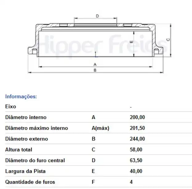 TAMBOR FREIO TRASEIRO NEW FIESTA 2011 A 2019