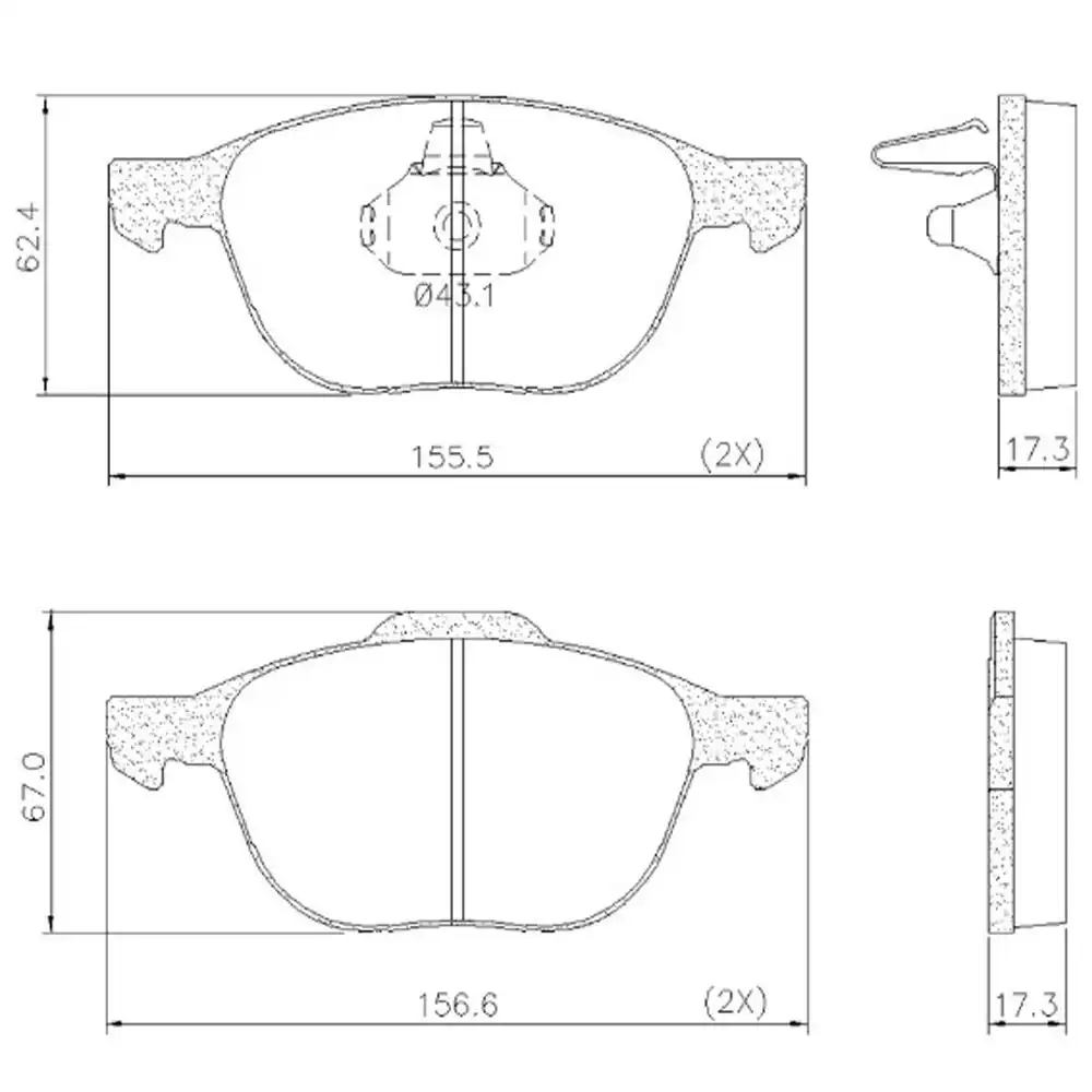 PASTILHA FREIO DIANTEIRA ECOSPORT 2.0 AUT 2005 A 2009