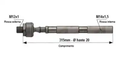 BARRA AXIAL PEUGEOT 406 1995 A 1999 315MM M12X1