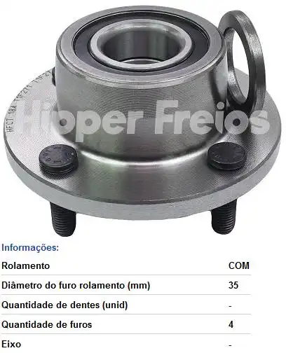 CUBO RODA TRAS COURIER MONDEO TDS S/ABS C/ ROLAM