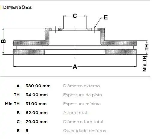 DISCO FREIO DIANTEIRO LAND ROVER RANGE ROVER SPORT 3.0 2010/