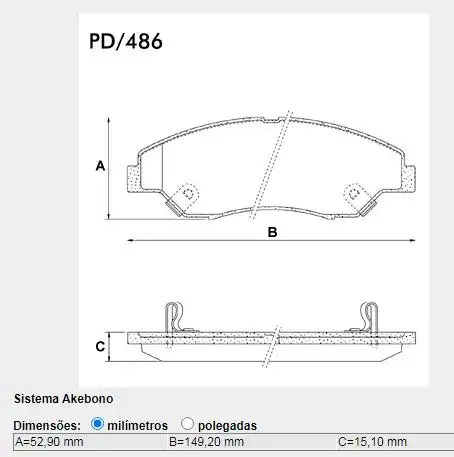 PASTILHA FREIO DIANTEIRA SPORTAGE 2.0 2.2 1999 SISTEMA AKEBO