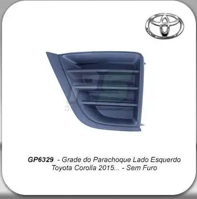 GRADE PARACHOQUE DIANT COROLLA 2015 EM DIANTE ESQ S/FAROLETE