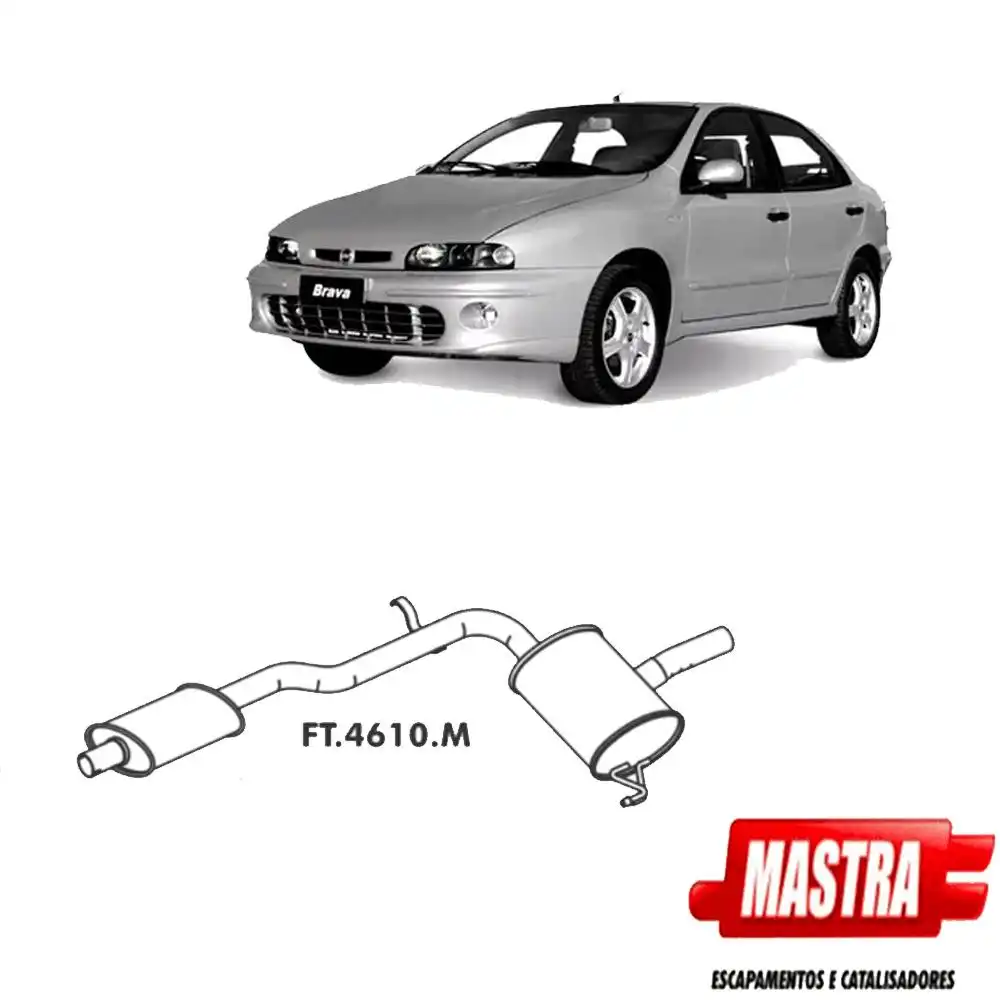 SILENCIOSO INTERMEDIARIO FIAT BRAVA 1.6 1.8 16V 1999 A 2003