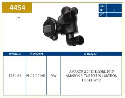 VALVULA TERMOSTATICA AMAROK 2.0 TDI 2010 A 2019 TURBO DIESEL