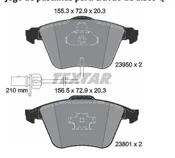 PASTILHA FREIO DIANTEIRA AUDI A4 2000 A 2004