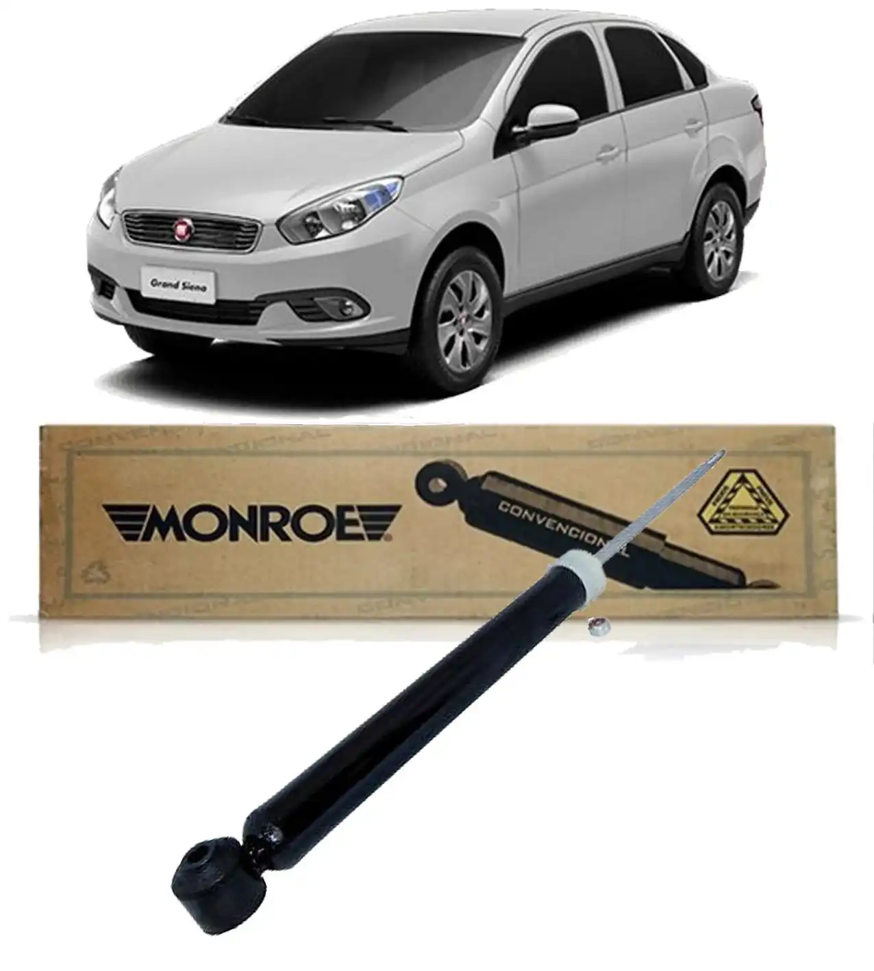 AMORTECEDOR TRASEIRO FIAT GRAND SIENA 2012 A 2018