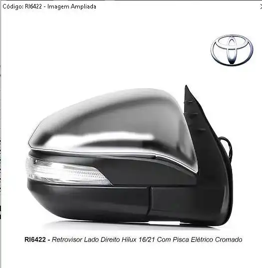 ESPELHO EXT TOYOTA HILUX 2016 A 2021 C/PISCA ELETRICO DIR