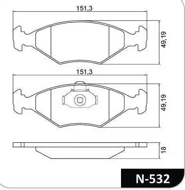 PASTILHA FREIO DIANTEIRA FIAT PALIO 1998/ SISTEMA TEVES