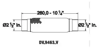 TUBO FLEXIVEL SAIDA MOTOR UNIVERSAL "2 1/2" MED 260,00MM