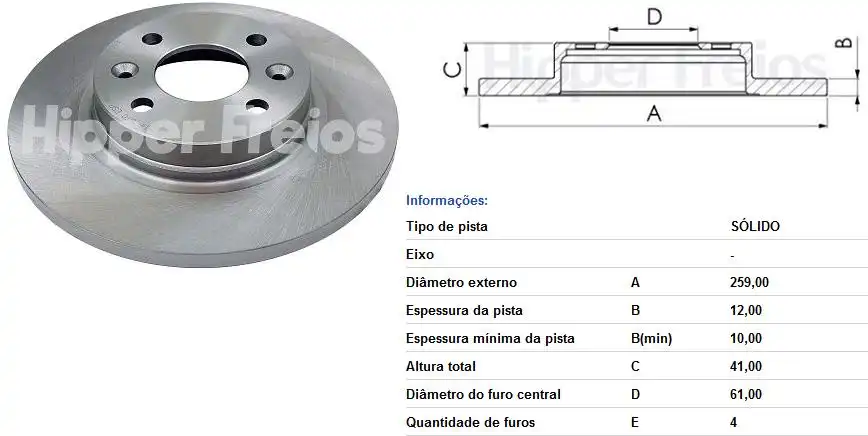 DISCO FREIO DIANTEIRO RENAULT CLIO 1.0 16V 2008 A 2016 SOLID