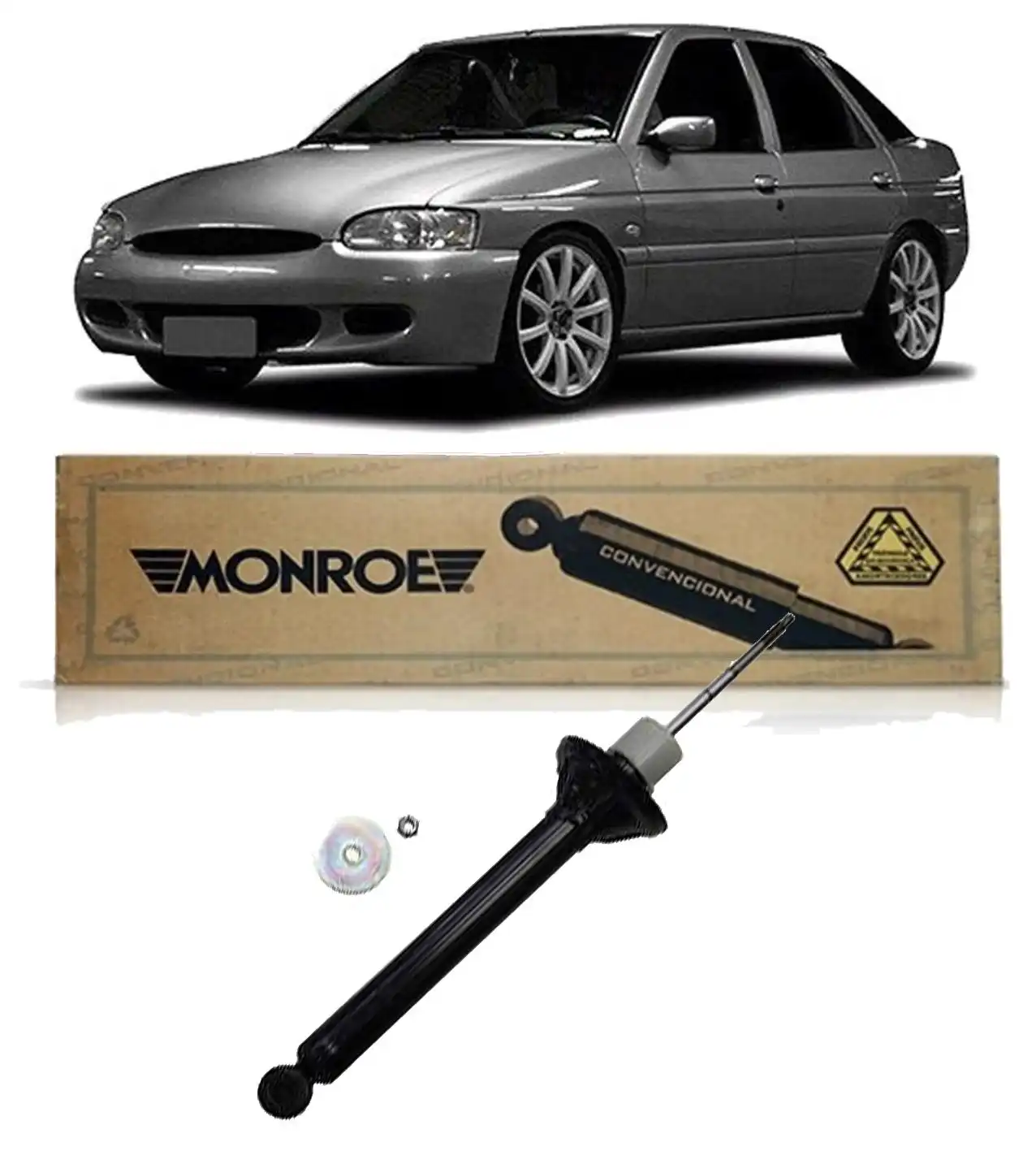 AMORTECEDOR TRASEIRO ESCORT ZETEC 1997 A 2003 EXCETO SW