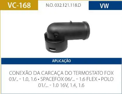 TUBO COTOVELO CARCACA TERMOST FOX POLO GOLF 02/