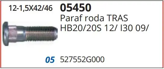 PARAFUSO RODA HYUNDAI HB20 12/ I30 09/ TRAS