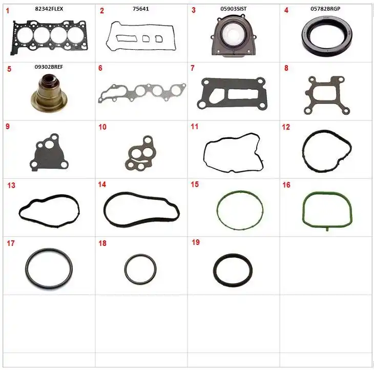JUNTA MOTOR FOCUS 2.0 16V DURATEC 09/12 C/ RETENTOR FIBRA