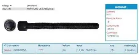 PARAFUSO CABECOTE KA 1.0 12V 2015/ 3CC