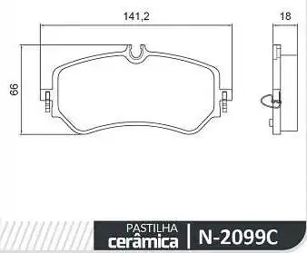 PASTILHA FREIO TRASEIRA AMAROK 3.0 V6 2018 ACIMA CERAMICA