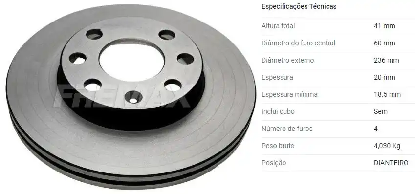 DISCO FREIO DIANTEIRO CORSA 1.6 8V 16V 1995/ VENTILADO