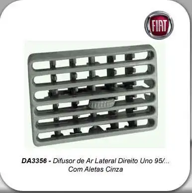 GRADE VENT INT LATERAL UNO 1995/ C/ ALETAS CINZA DIR