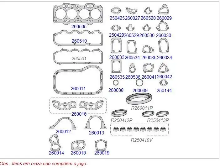 JUNTA MOTOR FIAT 1050, 1300 S/ RETENTORES