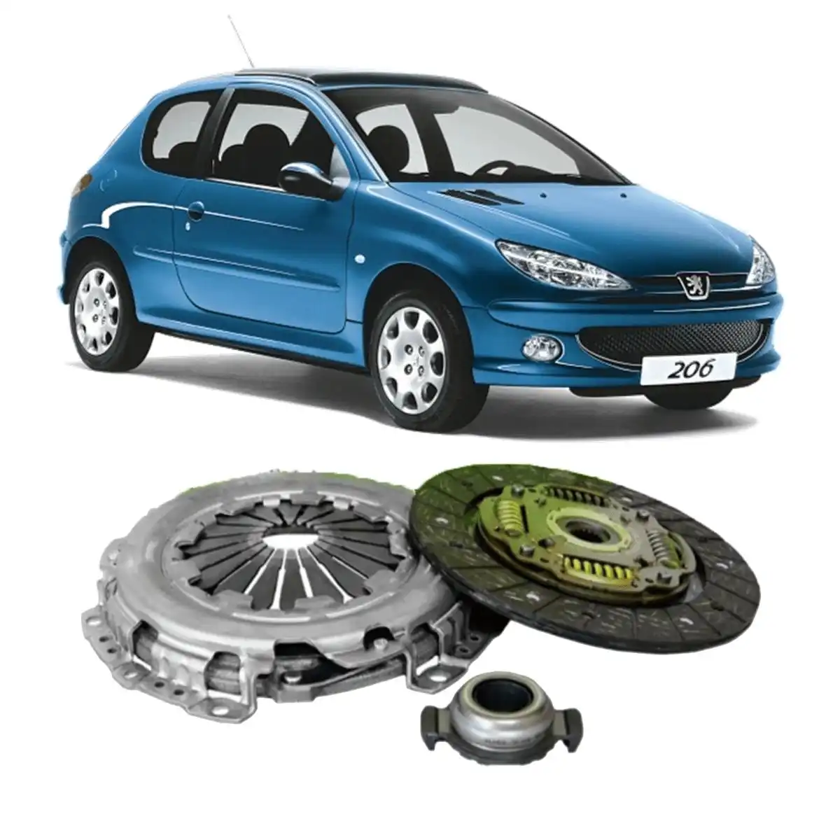 KIT EMBREAGEM PEUGEOT 206 1.6 16V 2001 A 2008 COM ROLAMENTO