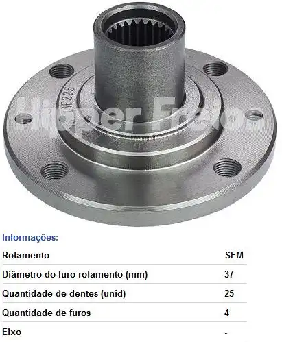 CUBO RODA DIANT FIAT PALIO 1.8 8V IDEA DOBLO SIENA STRADA