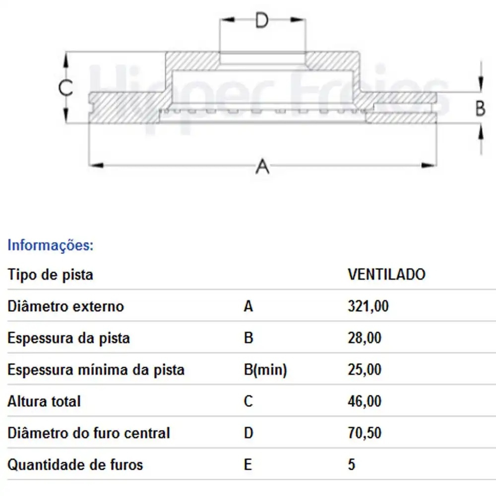 DISCO FREIO DIANTEIRO EQUINOX 2.0 2018 ACIMA VENTILADO