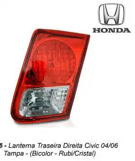 SINAL TRAS HONDA CIVIC 2000/2005 DIR (TAMPA)