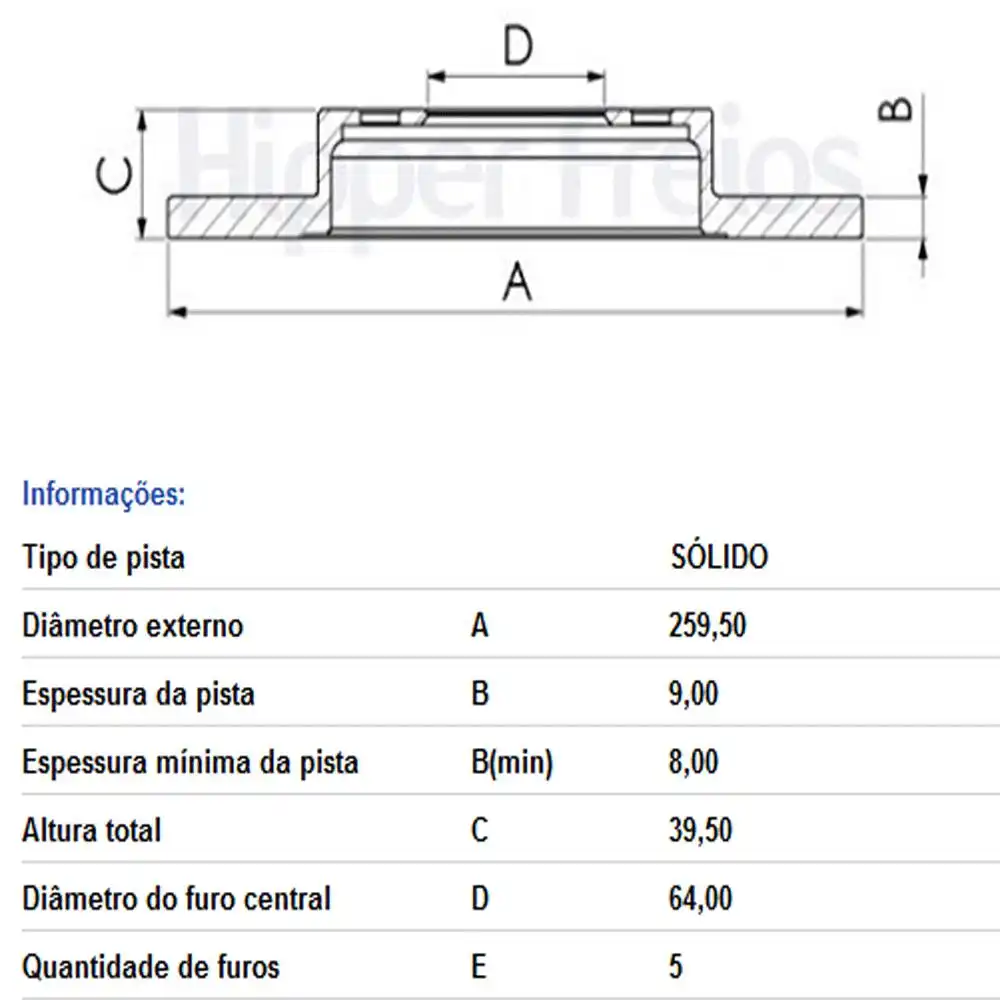 DISCO FREIO TRASEIRO HONDA CIVIC 1.5 2017 ACIMA