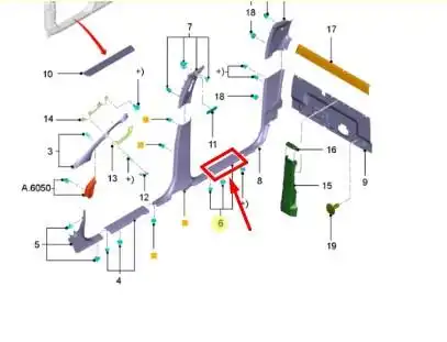 FRISO SOLEIRA PORTA RANGER 2012/ TRAS DIR