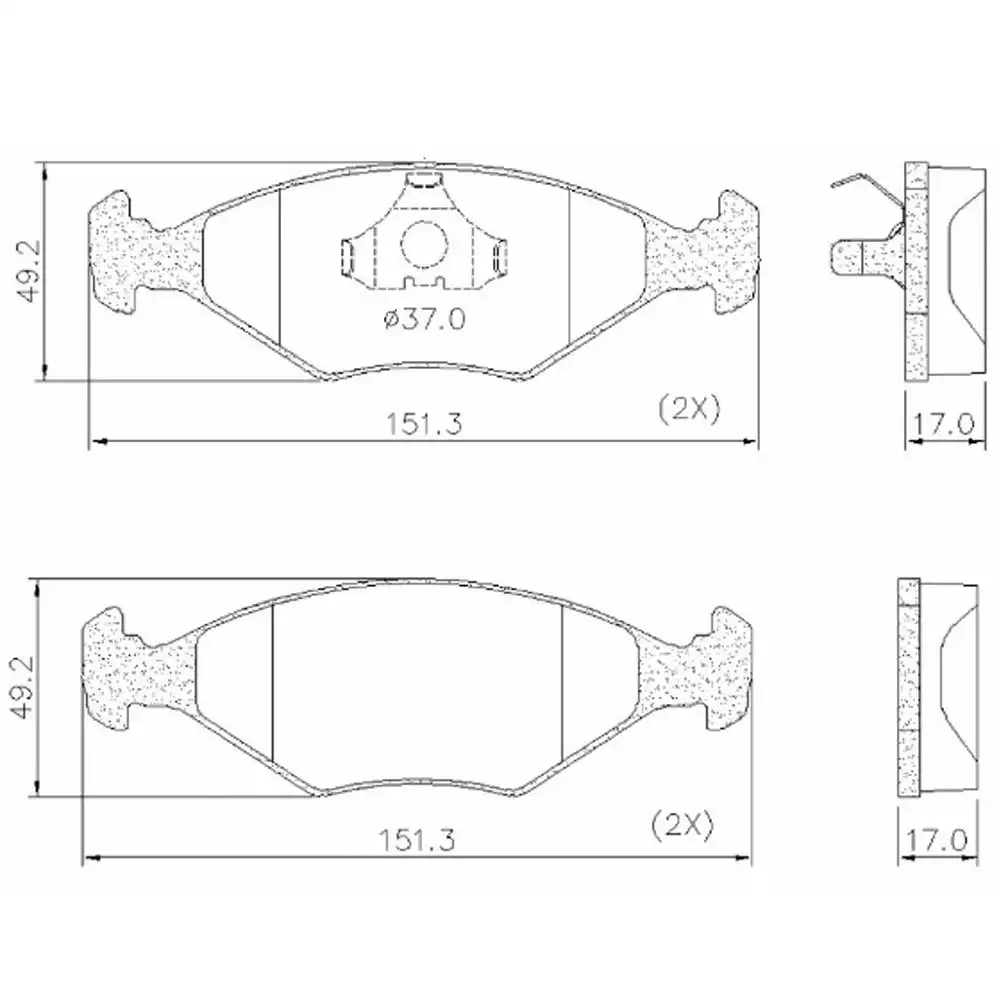 PASTILHA FREIO DIANTEIRA FIAT PALIO /1997 SISTEMA TEVES