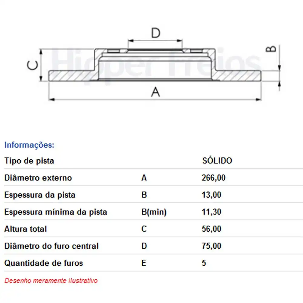 DISCO FREIO DIANTEIRO OPALA 2.5 4.1 1971 A 1976