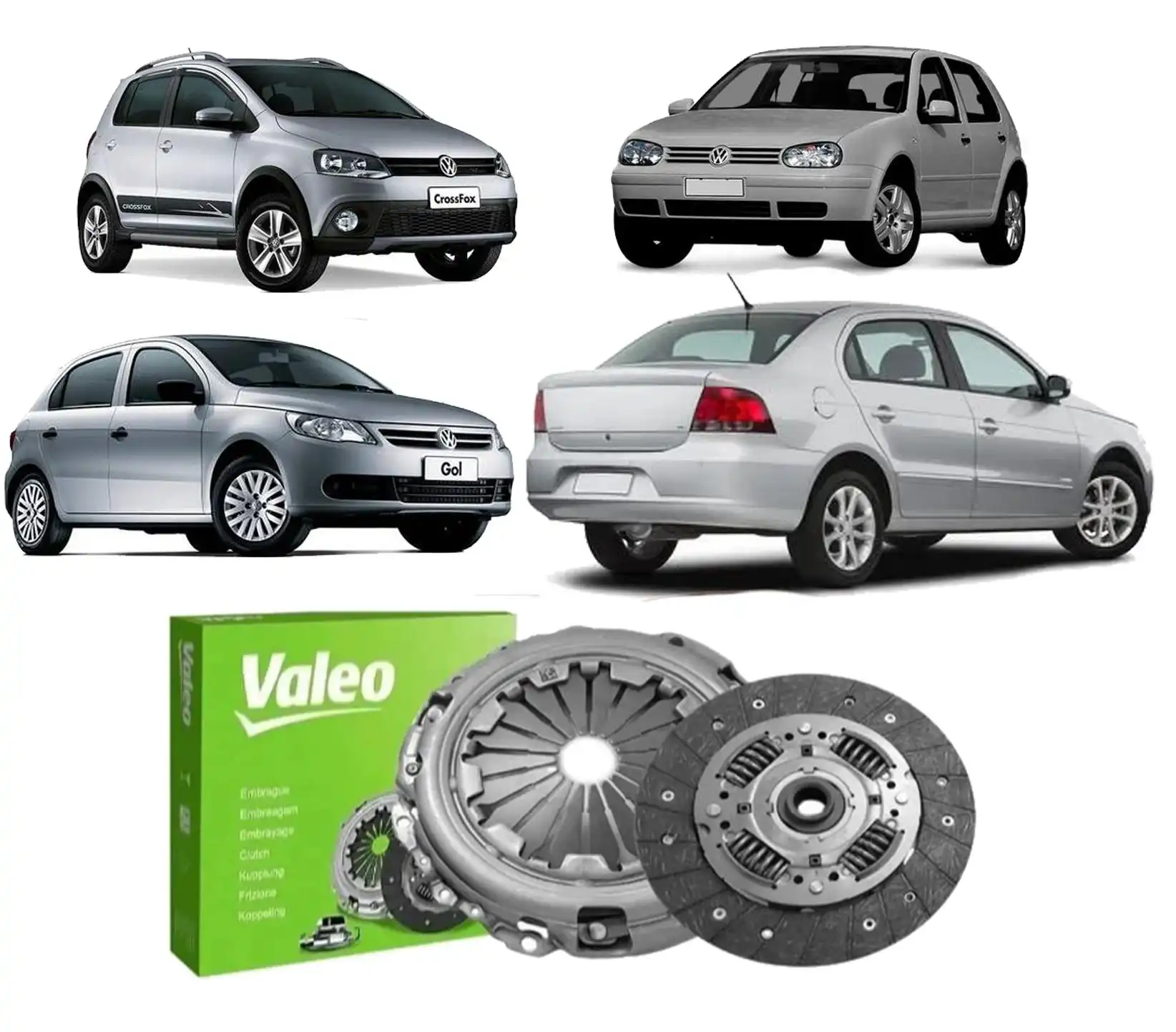KIT EMBREAGEM GOL G5 G6 1.0 1.6 2008 A 2016 COM ROLAMENTO