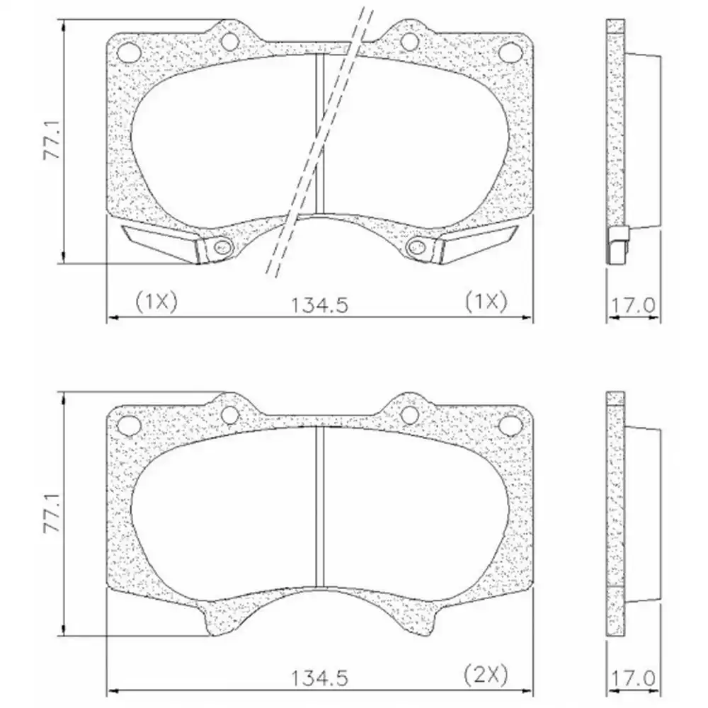 PASTILHA FREIO DIANTEIRA TOYOTA HILUX 2.7 3.0 2009/