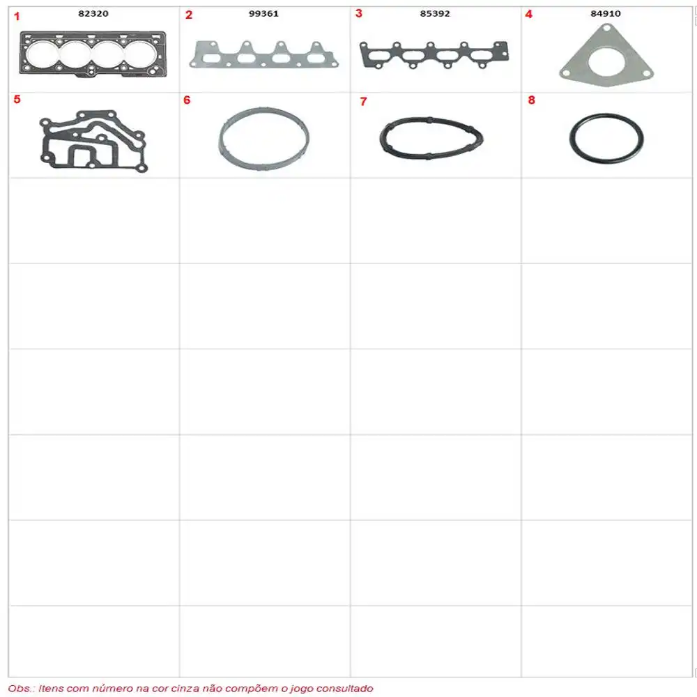 JUNTA MOTOR CLIO 1.6 16V 2000 A 2009 FIBRA S/ RETENTOR