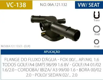 TUBO CONEXAO GOLF 1.6 2.0 8V 1999 A 2001