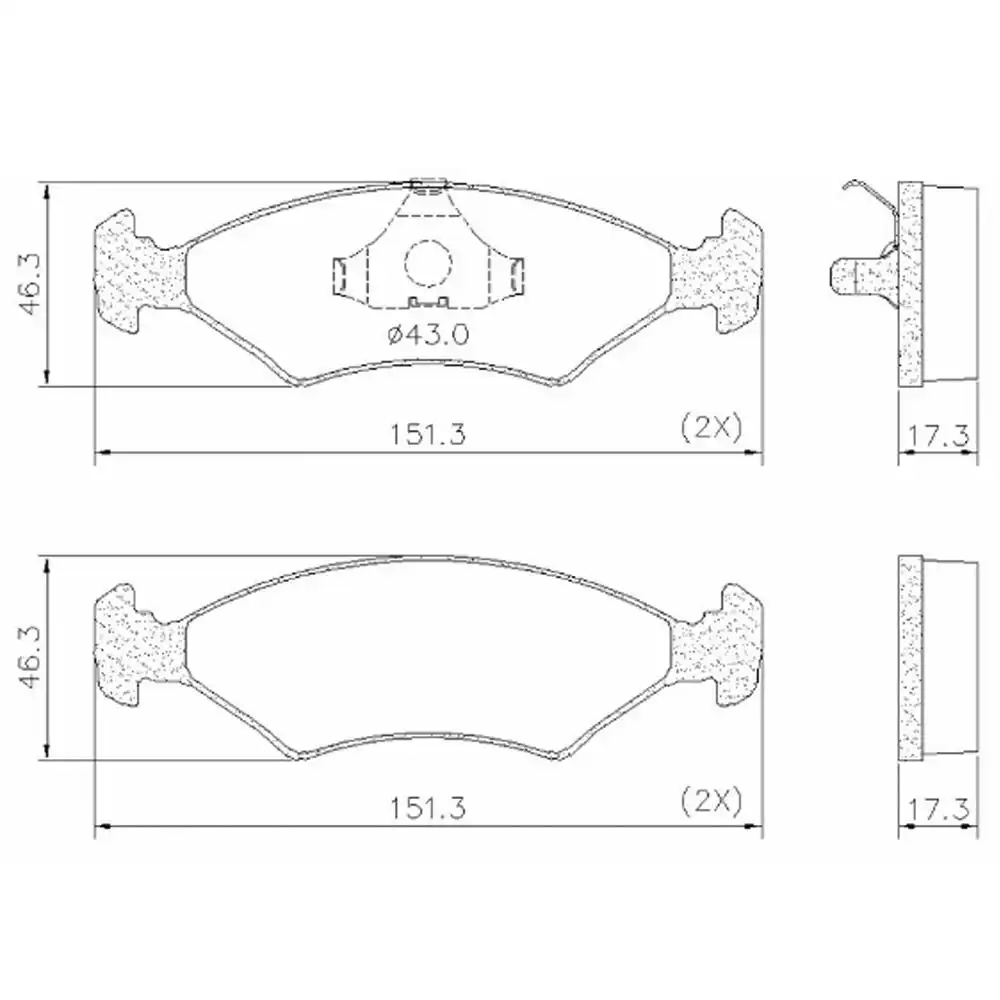 PASTILHA FREIO DIANTEIRA ESCORT HOBBY 1.0 1993 A 1996