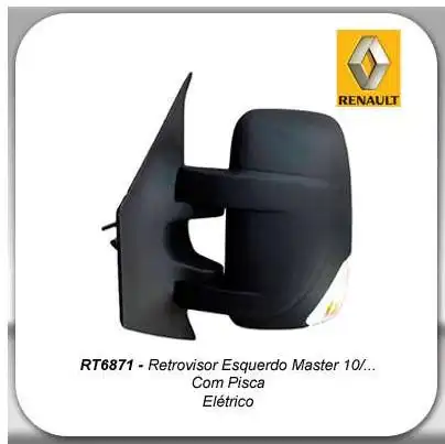 ESPELHO EXT RENAULT MASTER 2010/ ESQ C/PISCA ELETRICO