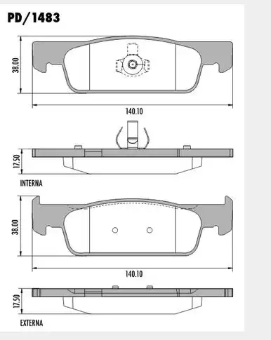 PASTILHA FREIO DIANTEIRA RENAULT SANDERO 1.0 16V 2014/