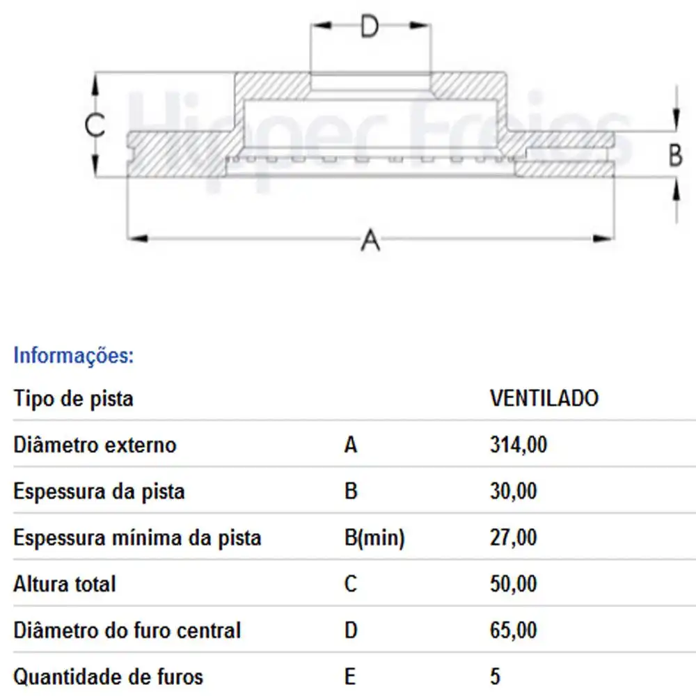 DISCO FREIO DIANTEIRO TIGUAN 2.0 2018 EM DIANTE VENTILADO