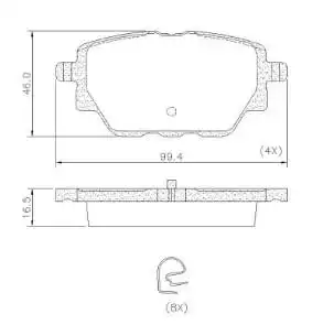 PASTILHA FREIO TRASEIRA CITROEN C4 CACTUS 2019 ACIMA