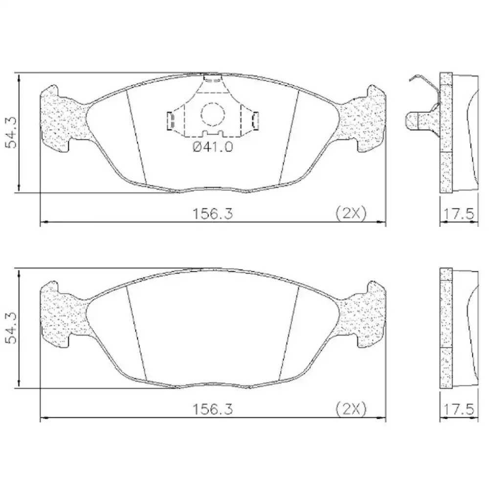 PASTILHA FREIO DIANTEIRA SANTANA 1.8 2.0 1994/ SISTEMA TEVES