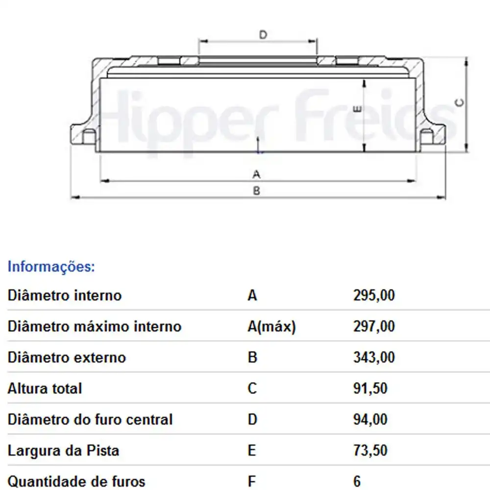 TAMBOR FREIO TRASEIRO MITSUBISHI L-200 TRITON 2017 EM DIANTE
