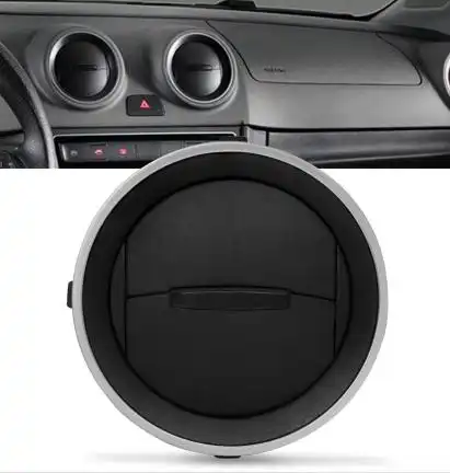 GRADE VENT INT GOL GER VI PRETO BORDA PRATA (REDONDO) DETALH