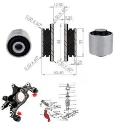 BUCHA BANDEJA TRAS DODGE JOURNEY 2.0 2009 A 2013 DIESEL INF