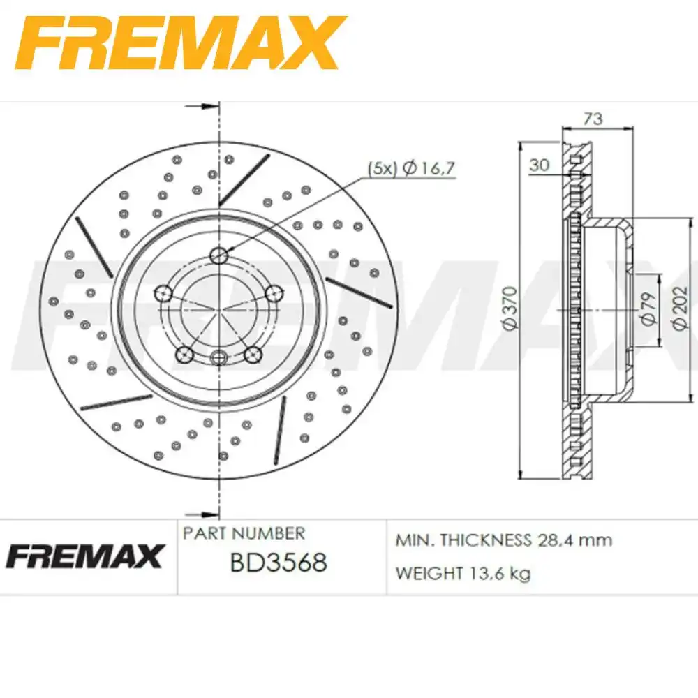 DISCO FREIO DIANTEIRO BMW 125I 2.0 16V 2013 A 2019 VENTILADO