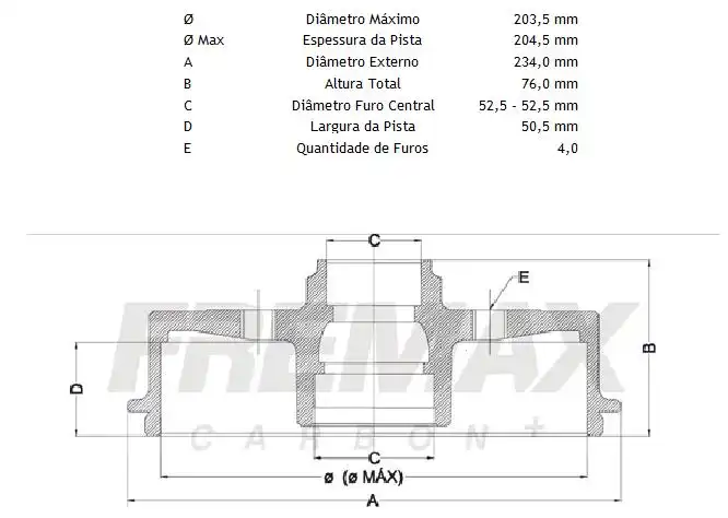 TAMBOR FREIO TRASEIRO RENAULT CLIO 1999 A 2016