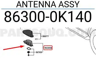 ANTENA TETO TOYOTA HILUX SW4 16/